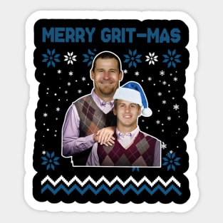 Dan Campbell & Jared Goff Step Brothers Merry Grit-Mas Detroit Football Ugly Sticker